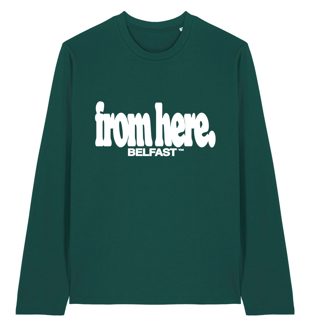 Glazed Green Printed Long Sleeve T Shirt Front