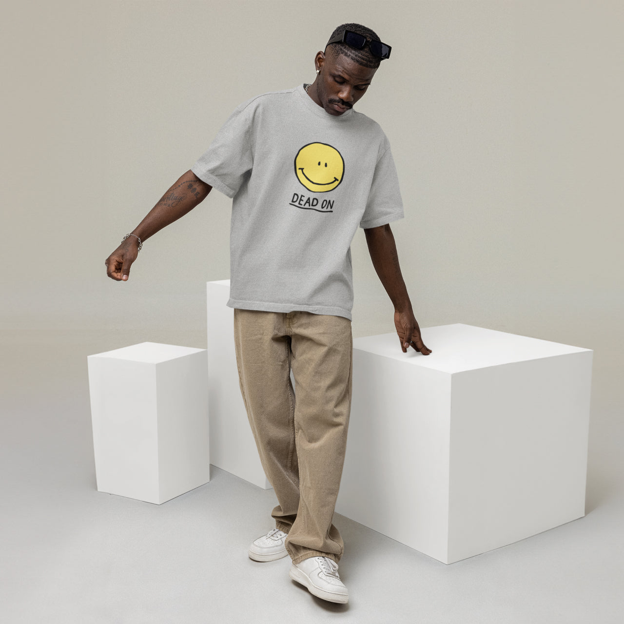 Aye Dead On Marl Grey T-Shirt