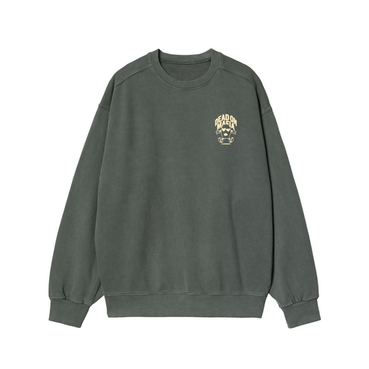 Dead On Mafia Stone Washed Green Sweatshirt