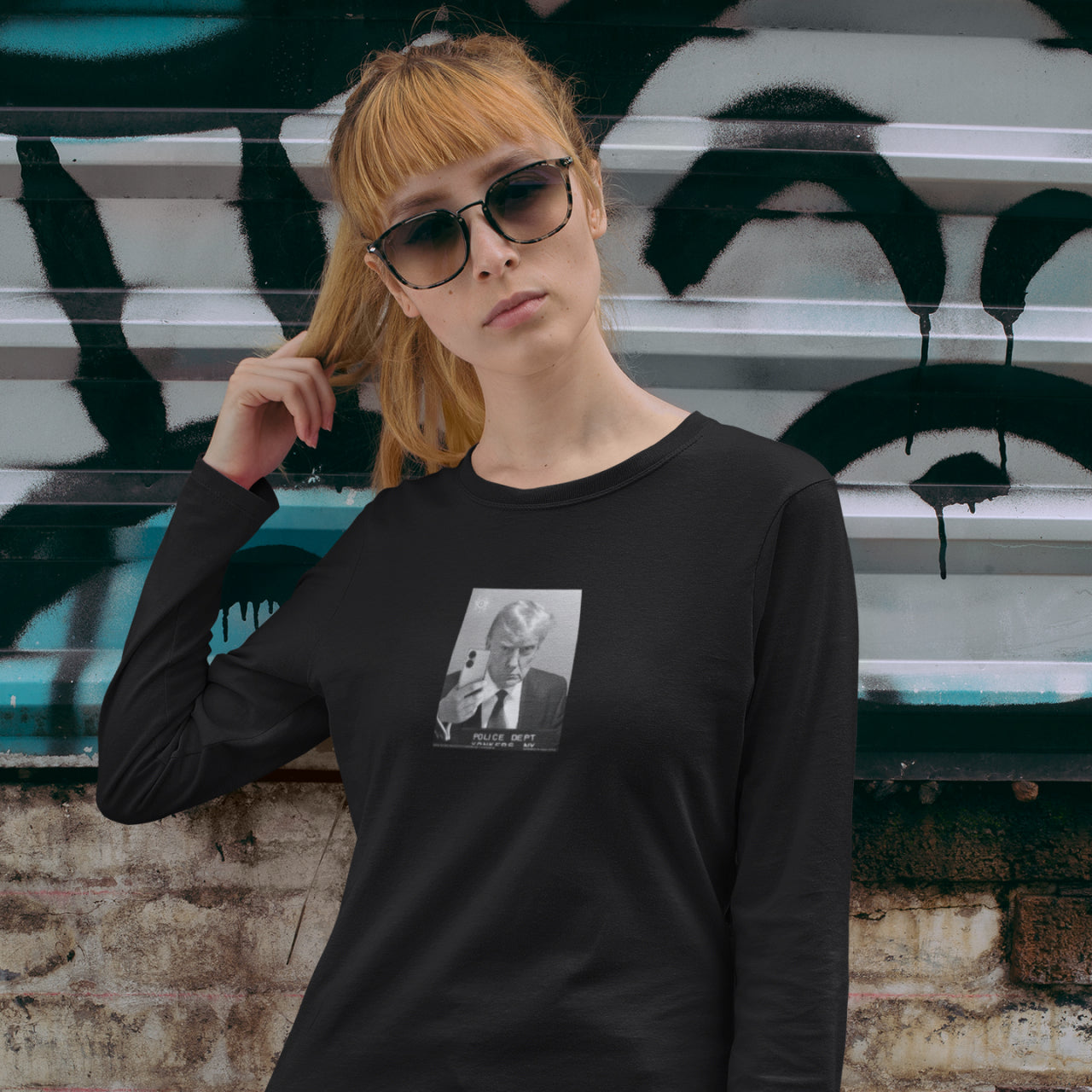 Dept Of Antics Selfie Black Long Sleeve T-Shirt