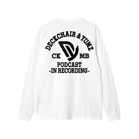 Deckchair and Yumz in Recording White Long Sleeve T-Shirt