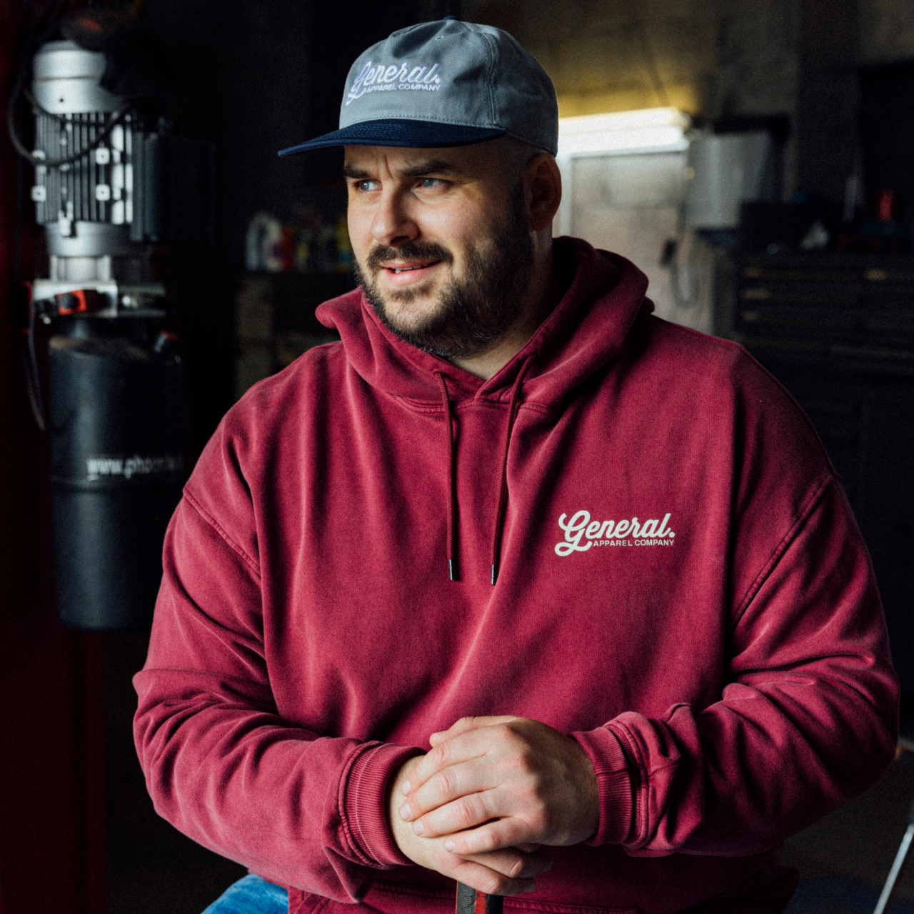 General Apparel Co. Stonewashed Burgundy Hoodie