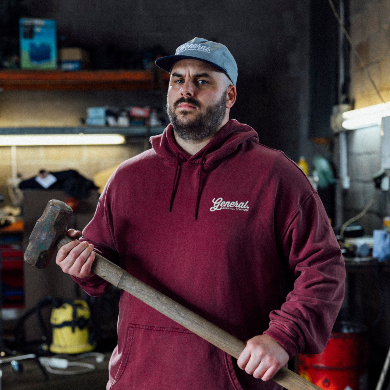 General Apparel Co. Stonewashed Burgundy Hoodie