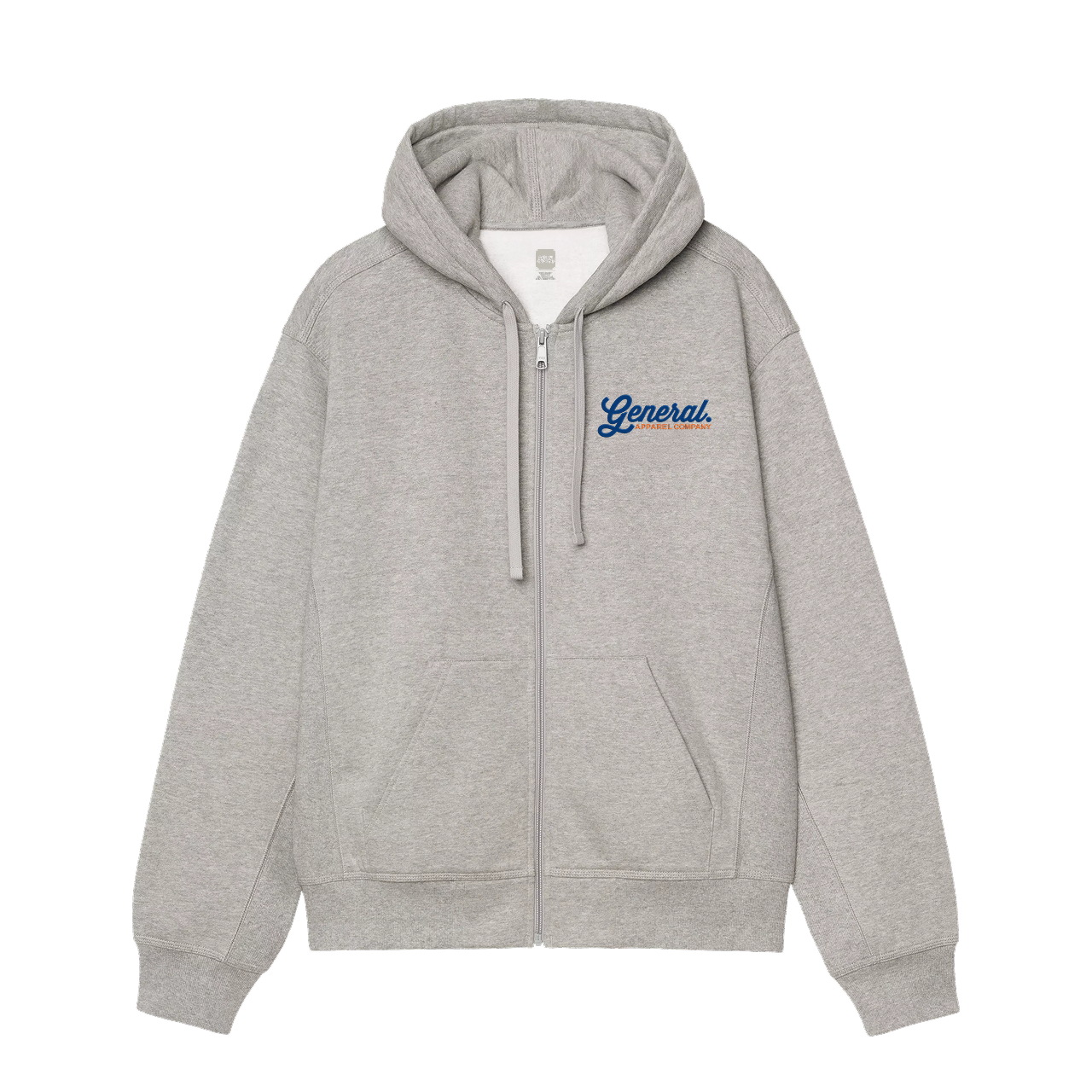 General Apparel Co. Grey Marl Zip Hood