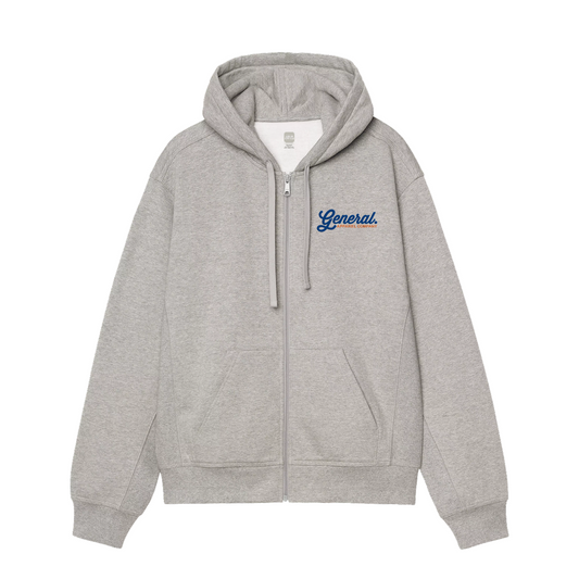 General Apparel Co. Grey Marl Zip Hood