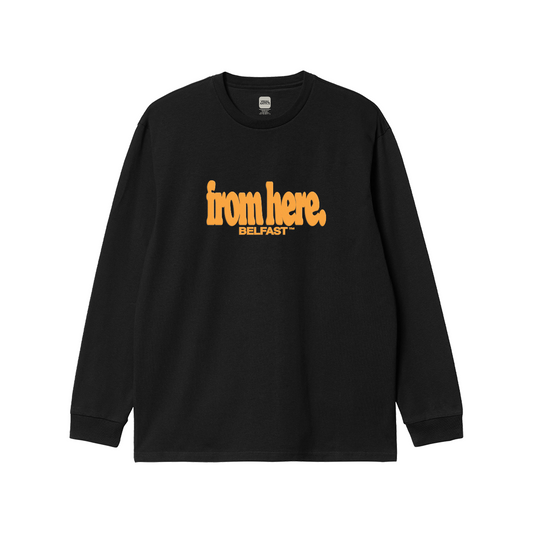From Here Belfast Black Long Sleeve T-Shirt