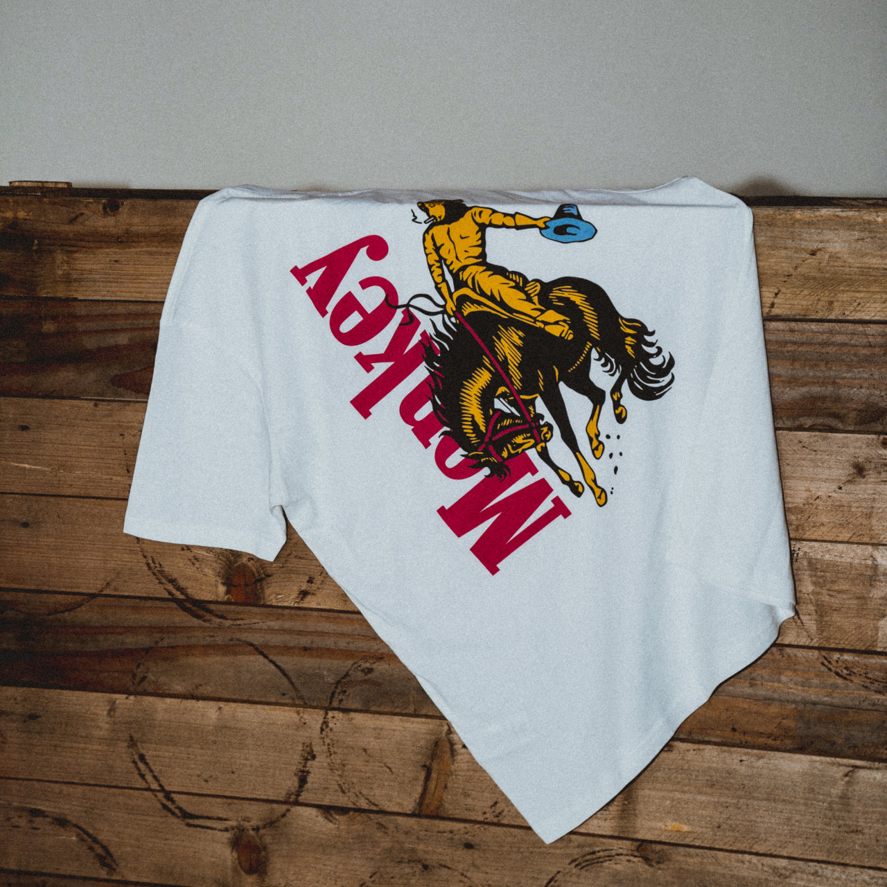 Monkey Cowboy White T-Shirt