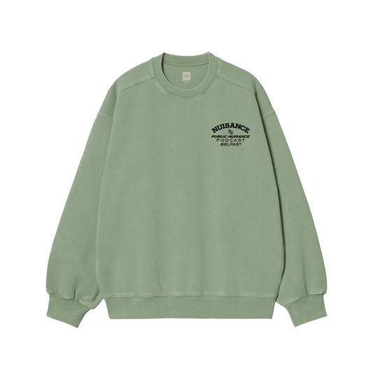 Public Nuisance Podcast Stone Washed Green Sweatshirt