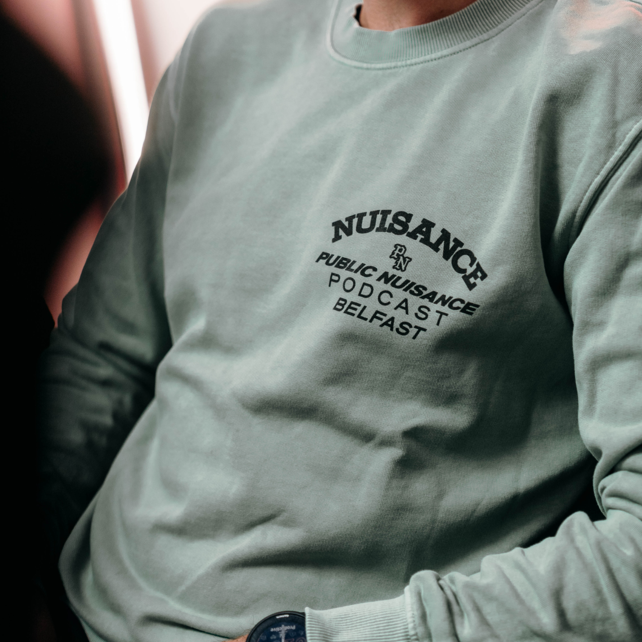 Public Nuisance Podcast Stone Washed Green Sweatshirt