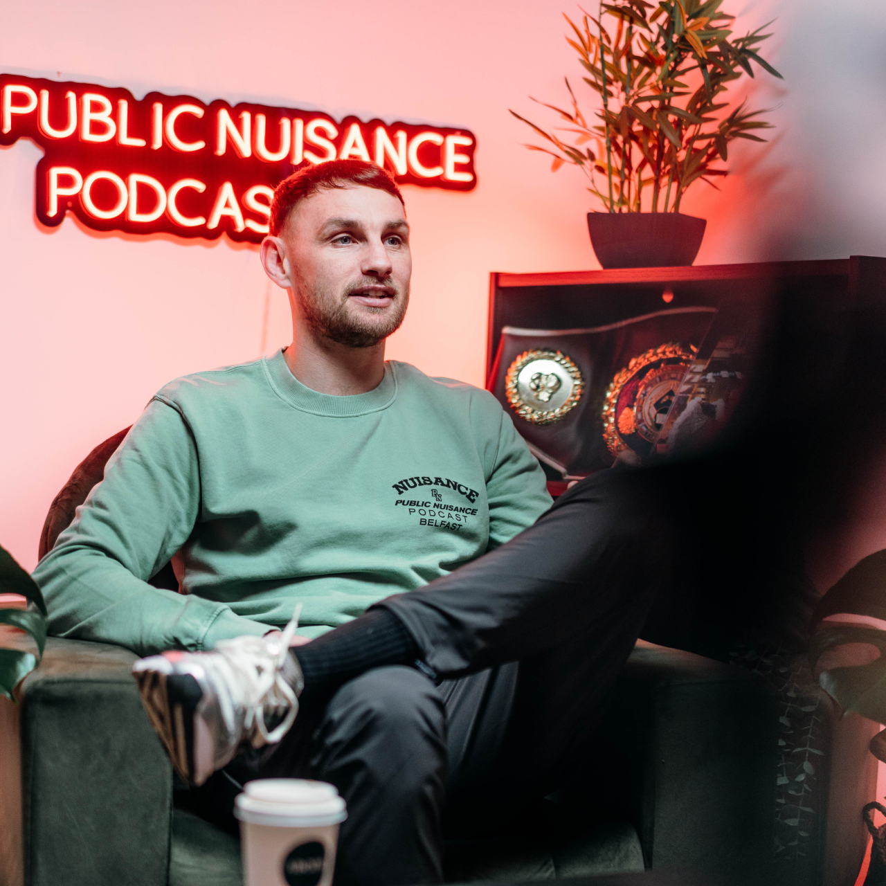 Public Nuisance Podcast Stone Washed Green Sweatshirt