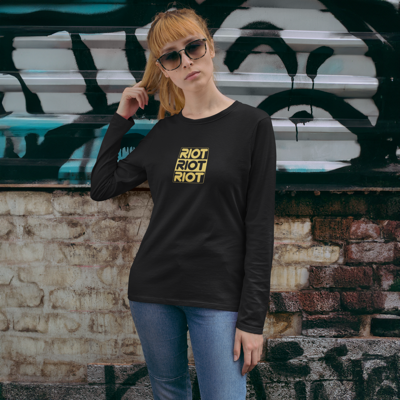 Riot Black Long Sleeve T-Shirt