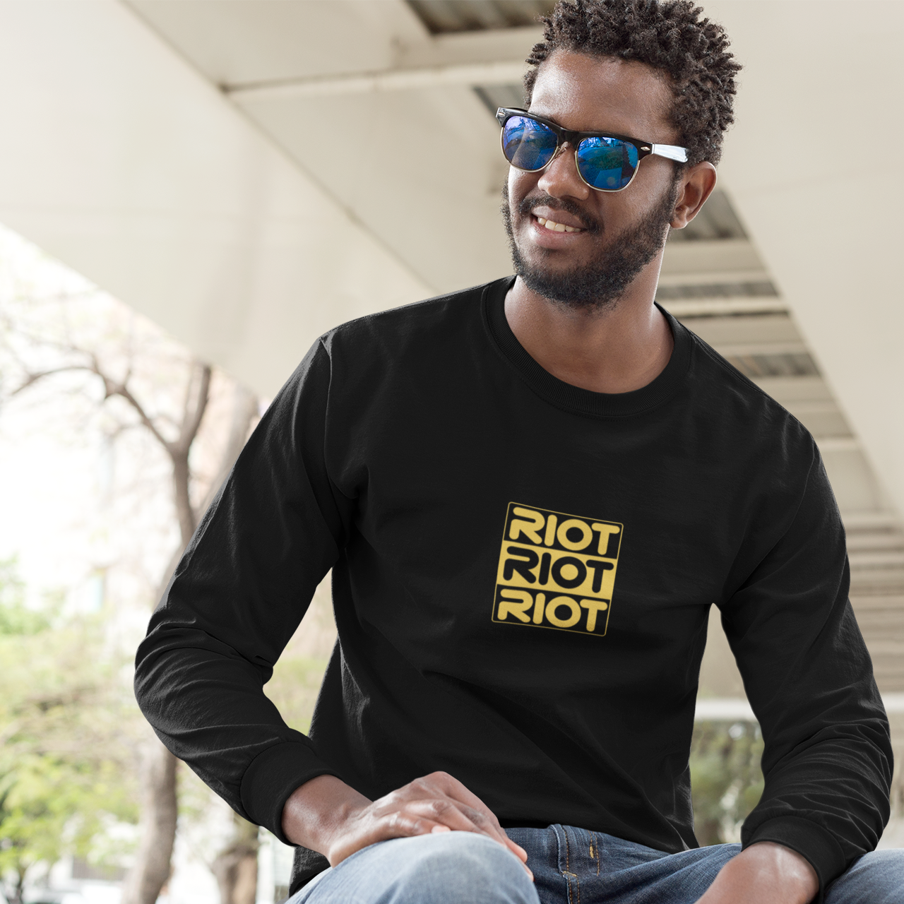 Riot Black Long Sleeve T-Shirt