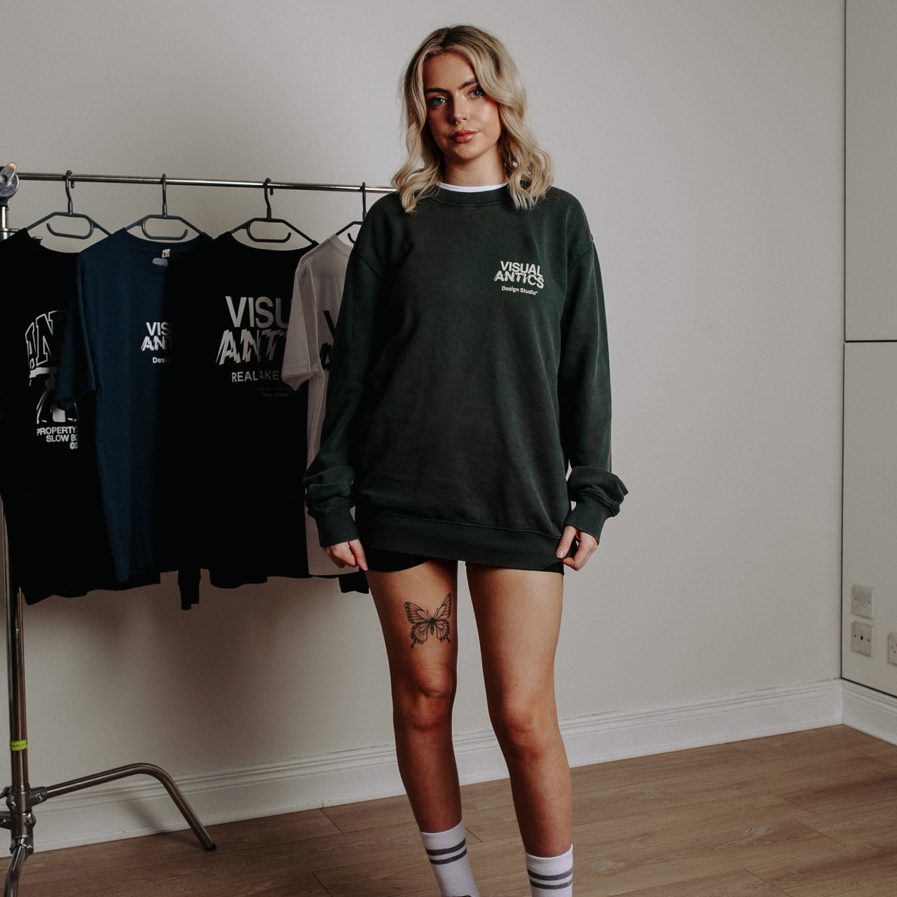 VA Design Studio Stone Washed Green Sweatshirt
