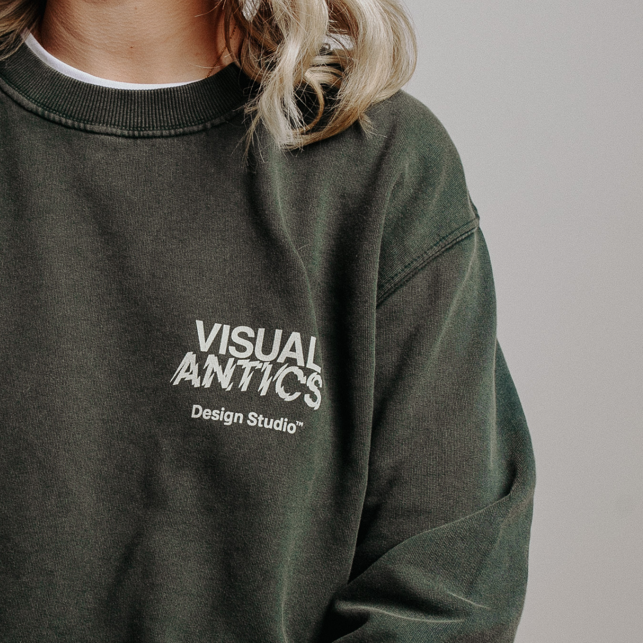 VA Design Studio Stone Washed Green Sweatshirt