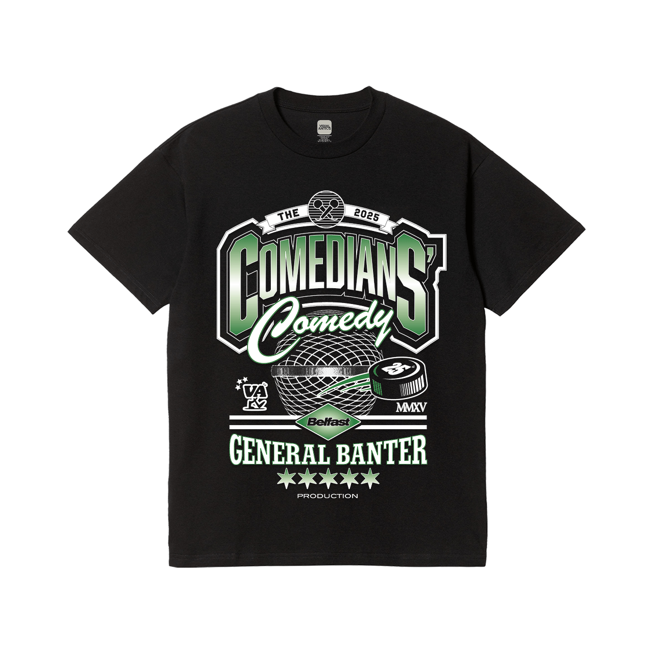 Black Printed T-shirt Front