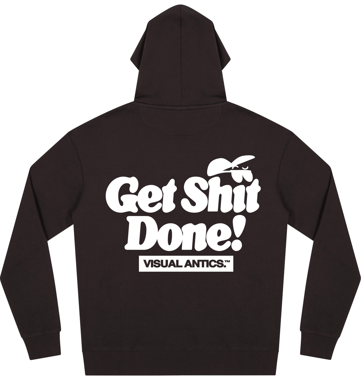 Faded Black Printed Hoody Back