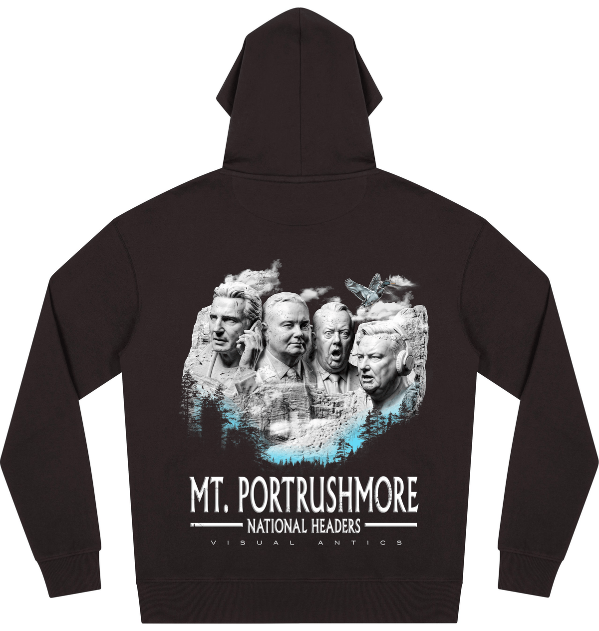 Faded Black Printed Hoody Back