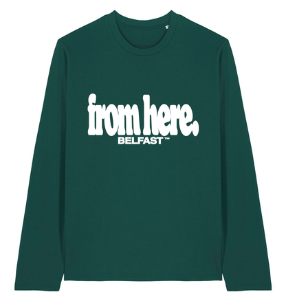 Glazed Green Printed Long Sleeve T Shirt Front