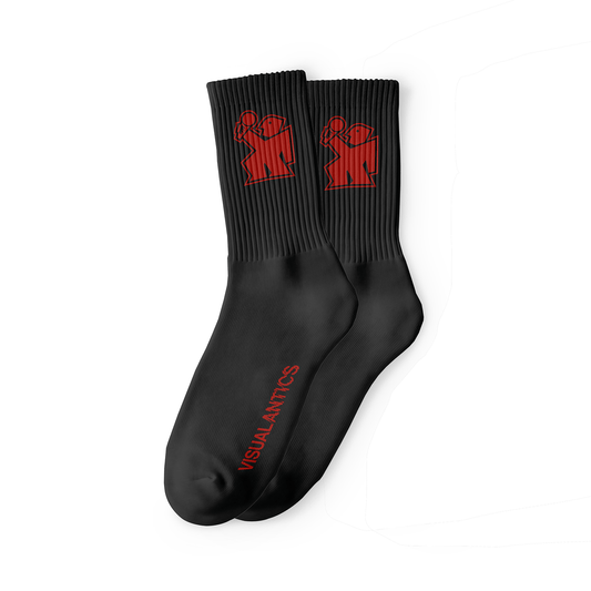 Black/Red Socks Front