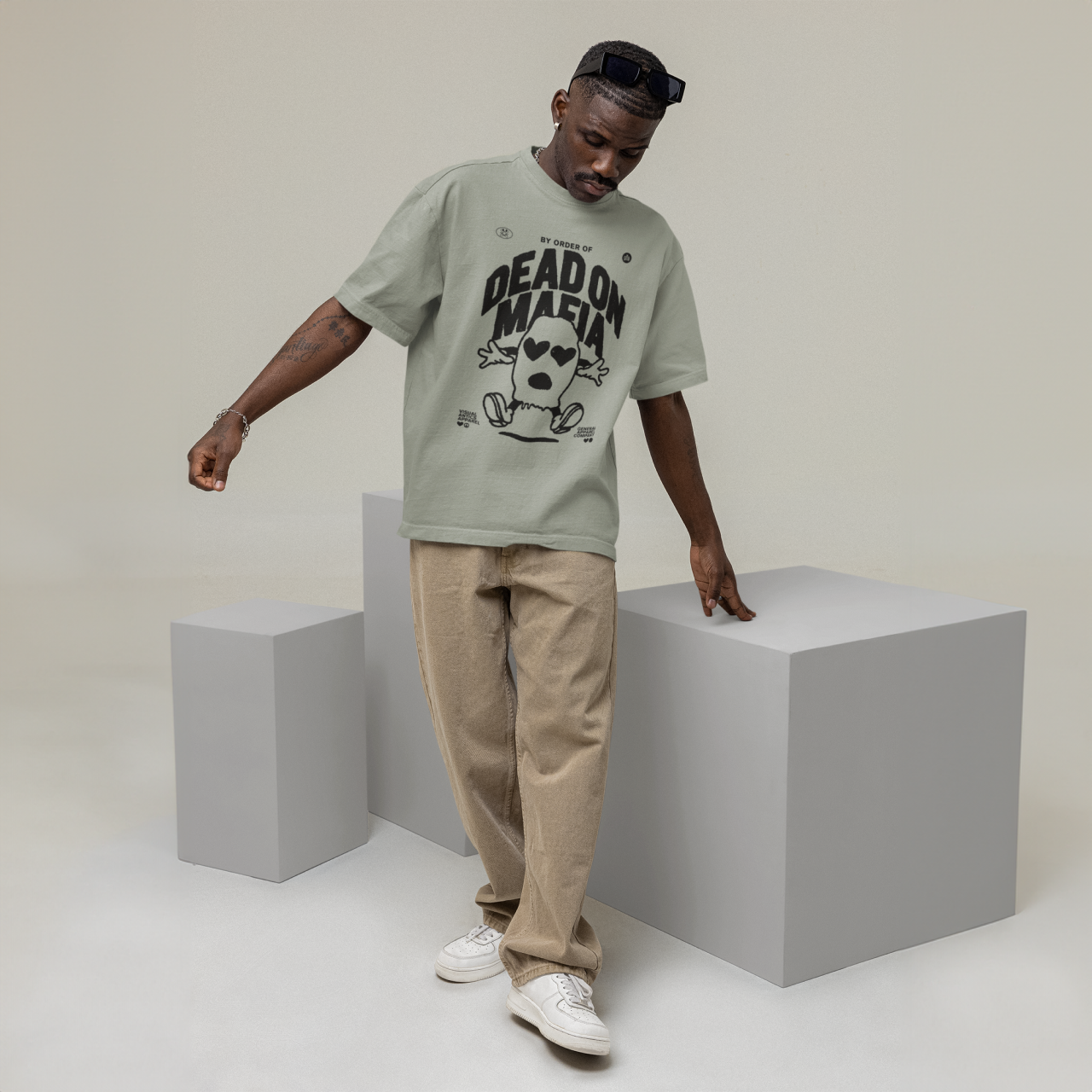 Visual Antics Dead on Mafia Pistachio Green T Shirt