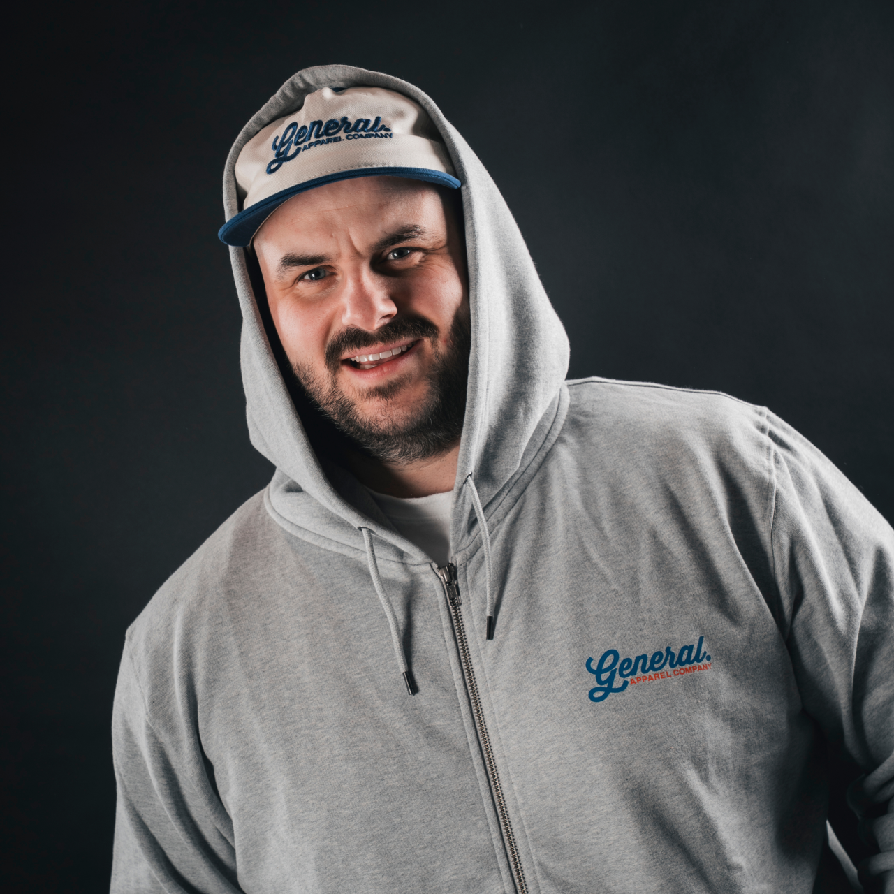 General Apparel Co. Grey Marl Zip Hood