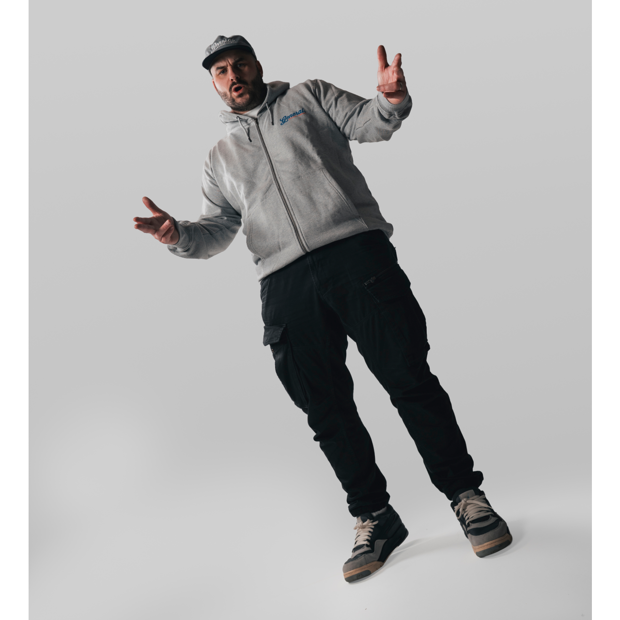 General Apparel Co. Grey Marl Zip Hood