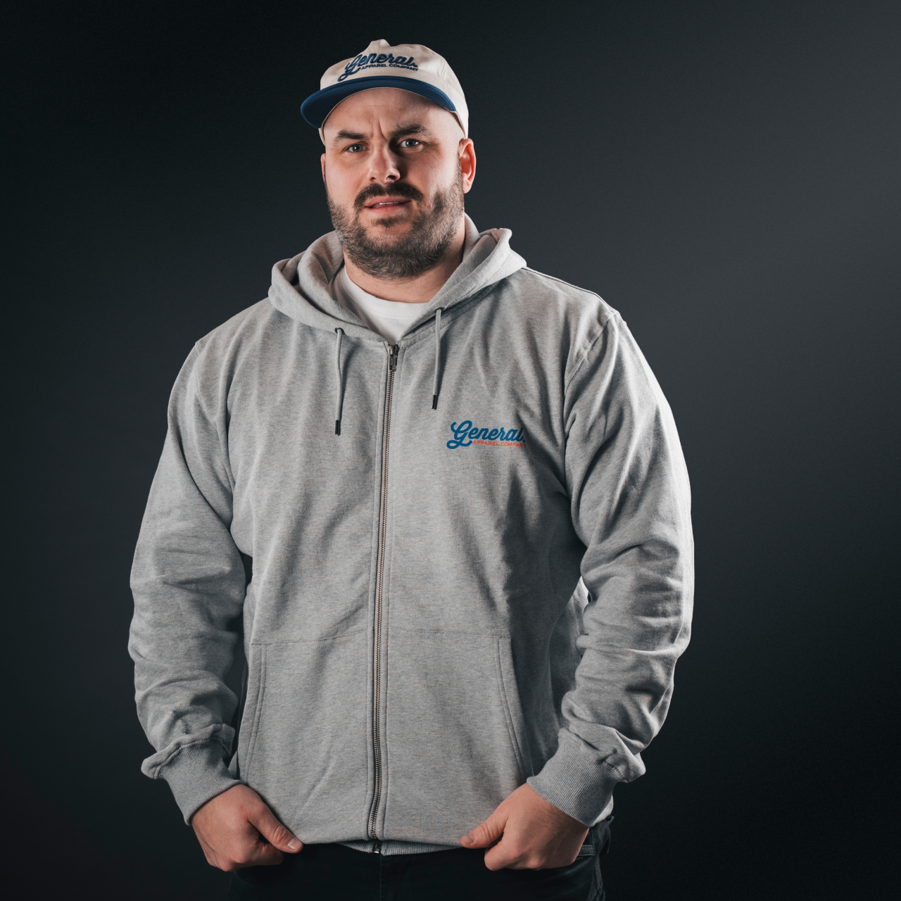 General Apparel Co. Grey Marl Zip Hood