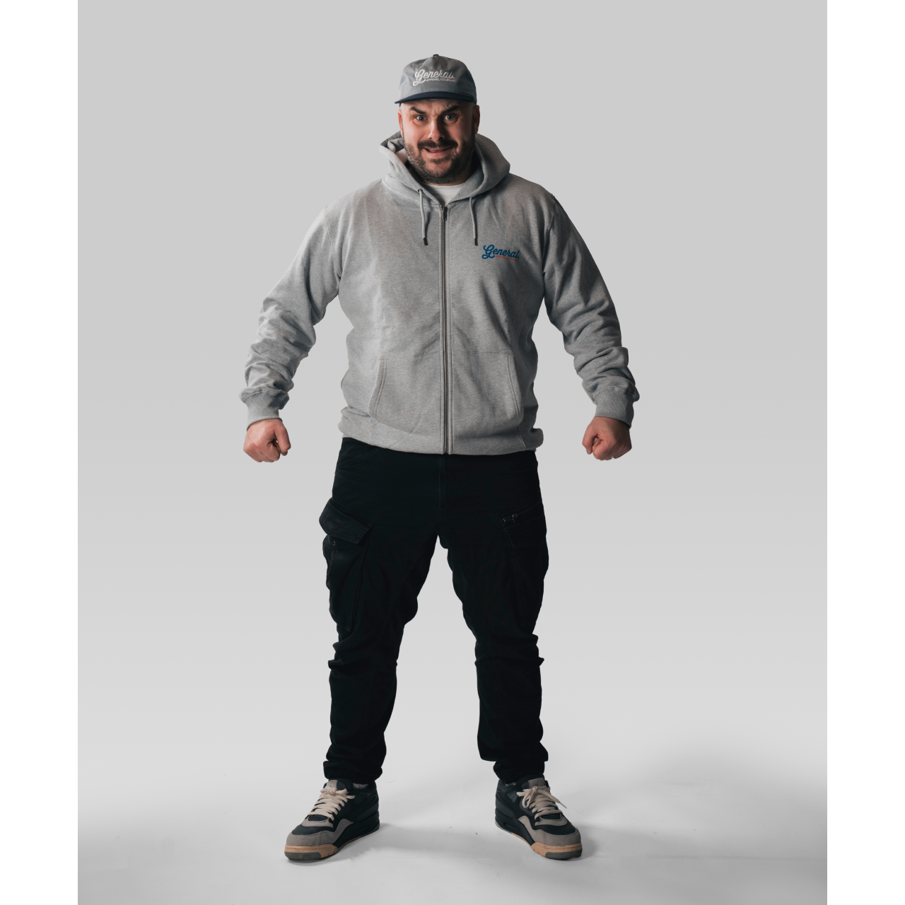 General Apparel Co. Grey Marl Zip Hood