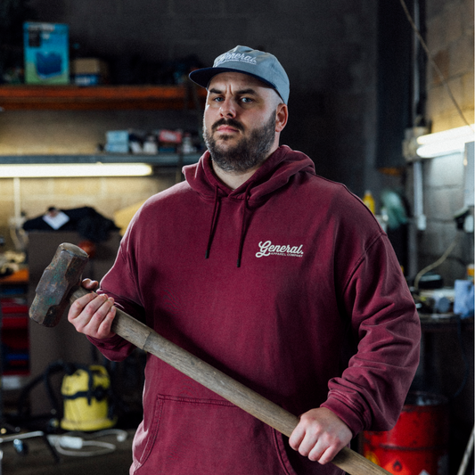 General Apparel Co. Stonewashed Burgundy Hoodie