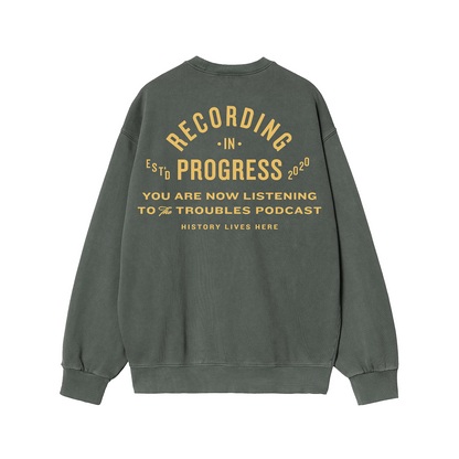 History Lives Here Stonewashed Green Sweatshirt