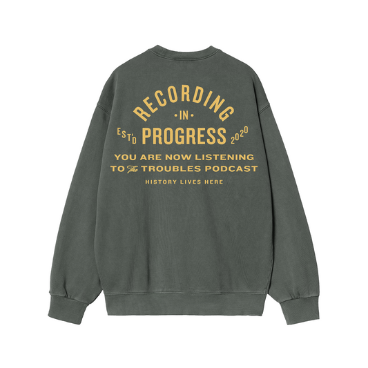 History Lives Here Stonewashed Green Sweatshirt