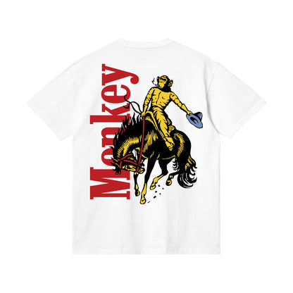 Monkey Cowboy White T-Shirt
