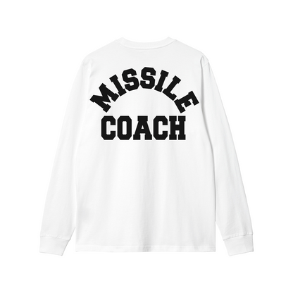 Missile Fitness White Long Sleeve Coach T-Shirt