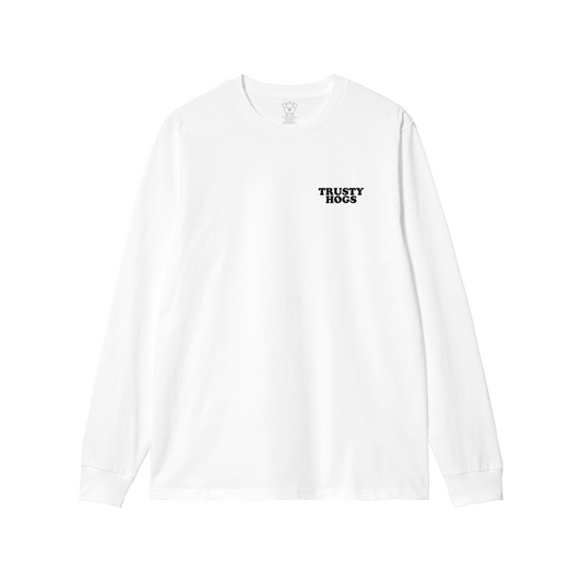 Trusty Hogs White Long Sleeve T-Shirt