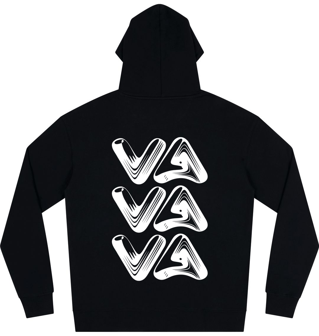 Black Printed Hoody Back
