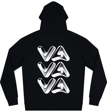 Black Printed Hoody Back
