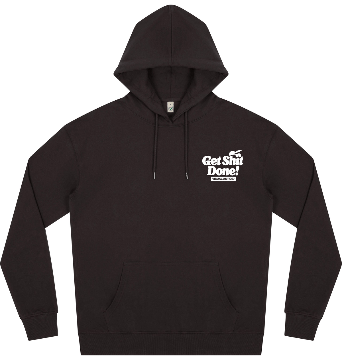 Faded Black Printed Hoody Front