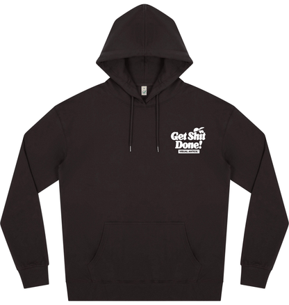 Faded Black Printed Hoody Front