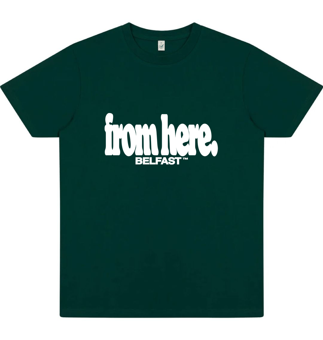 Bottle Green Printed T-shirt Front