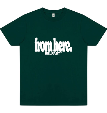 Bottle Green Printed T-shirt Front